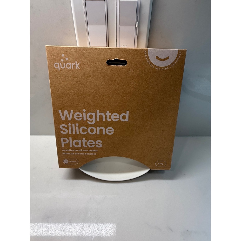 Quark Weighted Silicone Plates 2 Pack Clay Non-Slip Baby Toddler Feeding Set